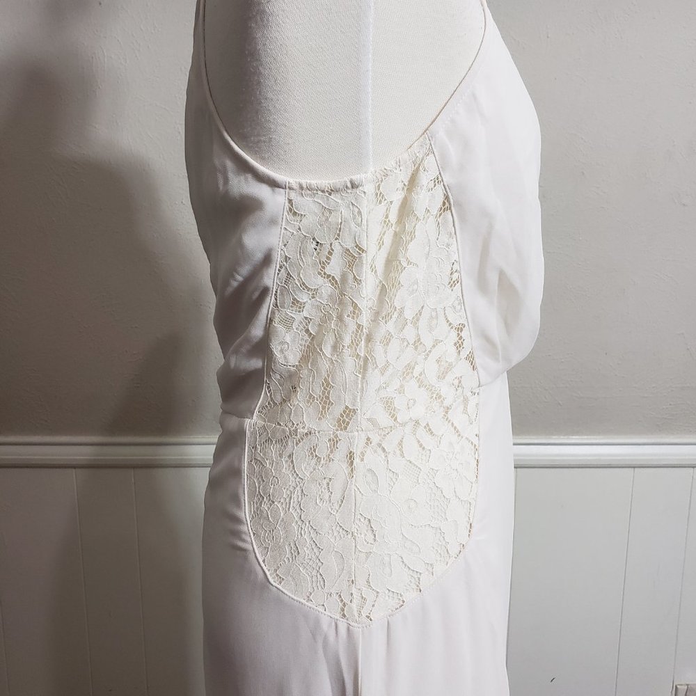 NWT Soieblu White Surplice Lace Insert Maxi Dress - Picture 3 of 8